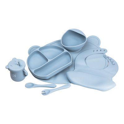 Дитячий набір силіконового посуду 7 предметів Синій HP34546BL TS Kitchen HP34546BL HP34546BL фото
