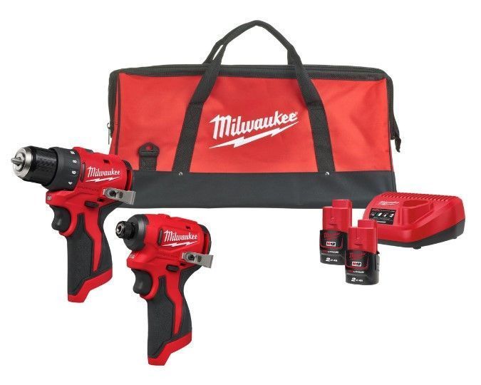 Набір інструментів акумуляторних безщіткових MILWAUKEE, M12 BLPP2D-202B (зарядний пристрій С12, 2 акумулятори М12 В2 2Аг, дриль- 4933500139 фото
