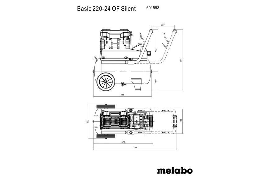 Компресор Metabo Basic 220-24 OF Silent (Безкоштову доставку) 601593000 фото