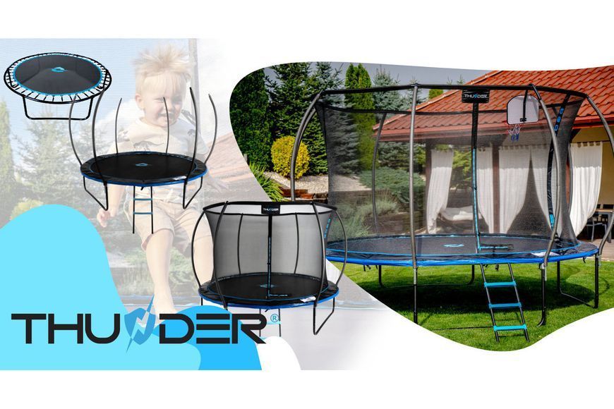 Батут THUNDER INSIDE ULTRA з внутрішньою сіткою 6 футів 185 см чорно-блакитний INSIDE-ULTRA-6FT-BLUE INSIDE-ULTRA-6FT-BLUE фото