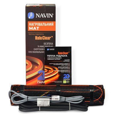 Мат нагрівальний Navin HaloClear 190/260 двожильний для систем опалення 1.3м кв, 0.5х2.6м 260Вт 230В 41-001013-0260 фото