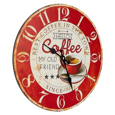 Годинник настінний TFA Vintage, дизайн Coffee, d = 337x41 мм (60304512) 60304512 фото