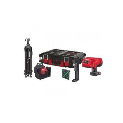 Нівелір лазерний акумуляторний 3D MILWAUKEE, M12 3PLSKIT-401P (ЗП + 1ак.Х4Аг + обладнання + PACKOUT) 4933499379 4933499379 фото