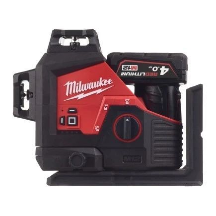 Нівелір лазерний акумуляторний 3D MILWAUKEE M12 3PL-401C (330 |, зелений промінь) (ЗУ + 1Х4А&middot;год + кейс) 4933478102 фото