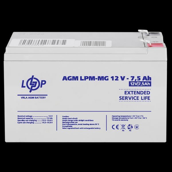 Акумулятор мультигелевий LPM-MG 12V - 7.5 Ah 6554(log) фото