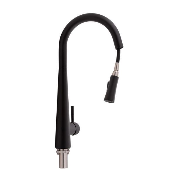 Змішувач для кухні Qtap Evicka з висувним виливом QTEVI9135103UB Black Matt SD00042268 фото