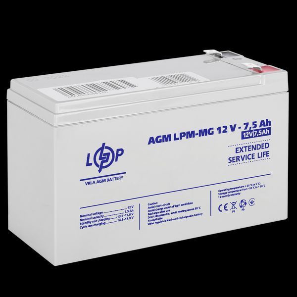 Акумулятор мультигелевий LPM-MG 12V - 7.5 Ah 6554(log) фото