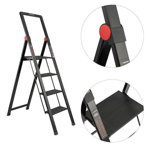 Драбина алюмінієва Black Slim STORM INTERTOOL LT-5004 LT-5004 фото