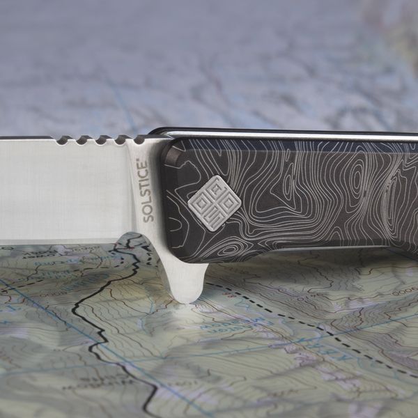 Ніж Ocaso "Solstice", Engraved titanium, Topo Pattern, Satin 10ETS фото