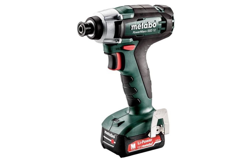 Акумуляторний ударний гайковерт Metabo PowerMaxx SSD 12 2X2 A·год (Безкоштову доставку) 601114500 фото