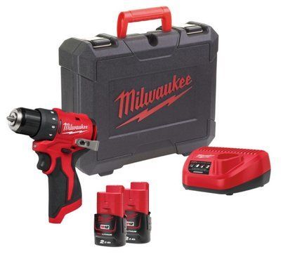 Дриль-шуруповерт акумуляторний безщітковий MILWAUKEE M12 BLDDRC-202C, 40Нм (зарядний пристрій С12, 2 акумулятори М12 В2 2Аг, клі 4933499686 фото