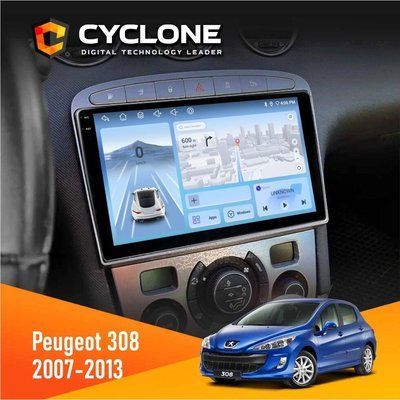 Штатна магнітола Peugeot 308 2007-2013 Silver Cyclone C9-012 4x64 DSP 4G НФ-00007991 фото