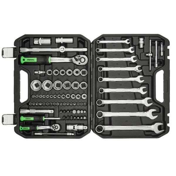 Професійний набір інструментів в кейсі Winso Pro 1/2", 1/4" 72 T, CR-V, 82од. 924082 924082(L) фото