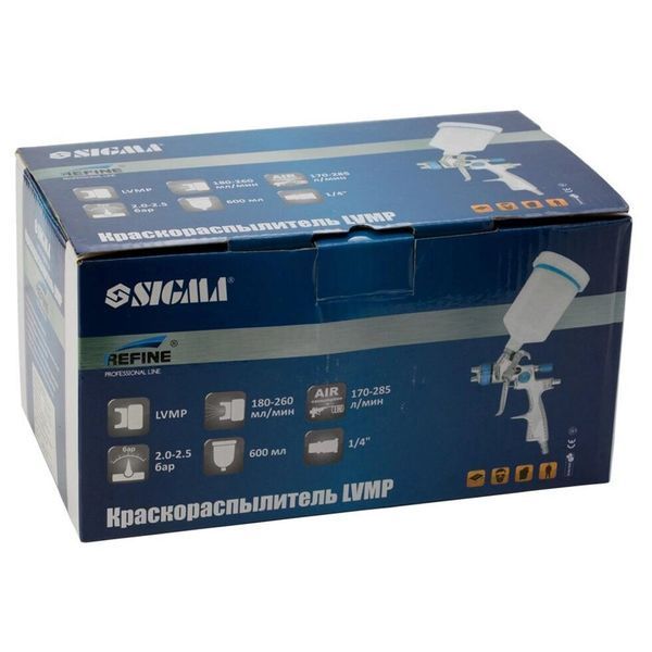 Фарборозпилювач LVMP &Oslash;0.8 мм 30-115 л/хв 1.5 бар в/б 100 мл (пласт) REFINE (6814191) 6814191 фото