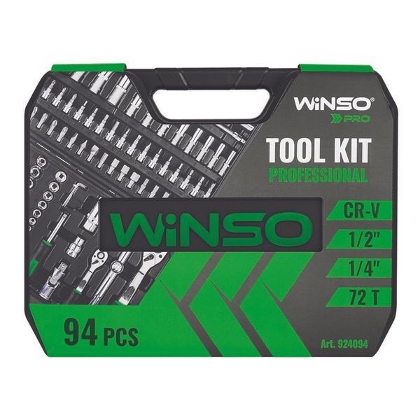 Професійний набір інструментів в кейсі Winso Pro 1/2", 1/4" 72 T, CR-V, 94од. 924094 924094(L) фото