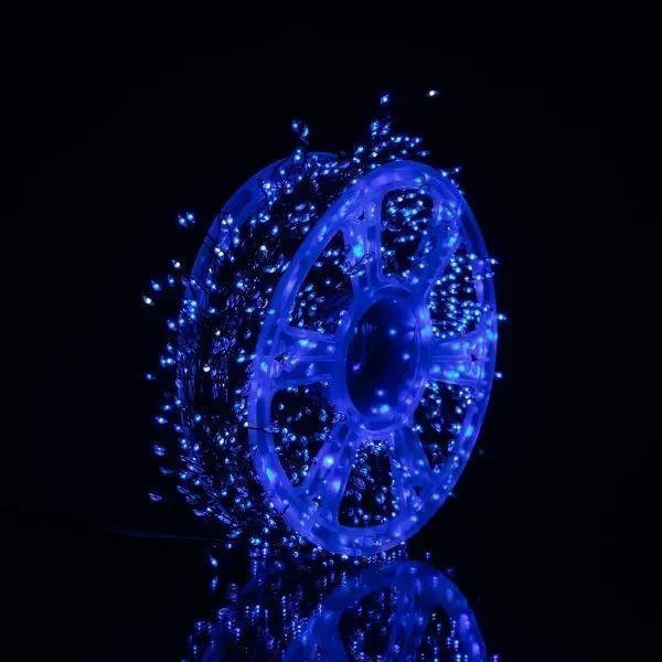Гірлянда-нитка Роса Хвойна лапа 3000 LED 100 метрів зелена нитка синій Garlando D3000L100MGBL D3000L100MGBL фото