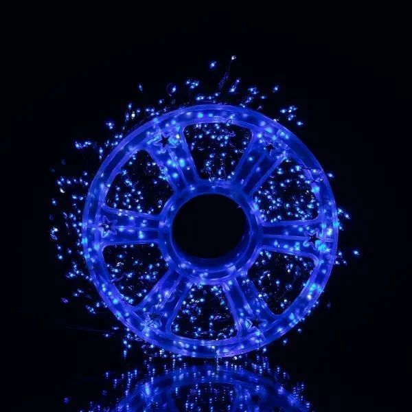 Гірлянда-нитка Роса Хвойна лапа 3000 LED 100 метрів зелена нитка синій Garlando D3000L100MGBL D3000L100MGBL фото