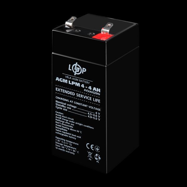 Акумулятор AGM LPM 4V - 4 Ah 4135(log) фото