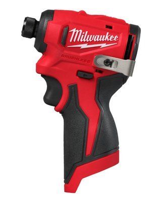 Шуруповерт ударний акумуляторний безщітковий 1/4'' HEX MILWAUKEE, M12 BLIDRC-0, 124Нм (каркас, кліпса для ременя, картонне пакув 4933499689 фото