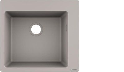 Мийка кухонна Hansgrohe S51, граніт, квадрат, без крила, 560х510х190мм, чаша - 1, накладна, S510-F450, сірий 43312380 фото