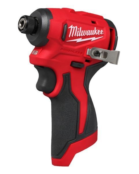 Шуруповерт ударний акумуляторний безщітковий 1/4'' HEX MILWAUKEE, M12 BLIDRC-0, 124Нм (каркас, кліпса для ременя, картонне пакув 4933499689 фото