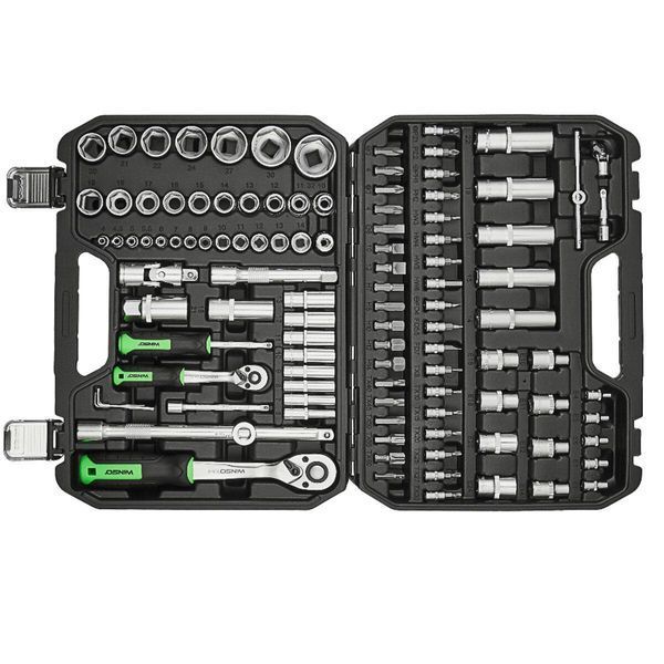 Професійний набір інструментів в кейсі Winso Pro 1/2", 1/4" 72T, CR-V, 110од. 924110 924110(L) фото