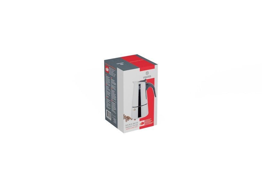 Кавоварка гейзерна VINZER Moka Inox Induction 4 чашки по 55 мл (89391) 50391 фото