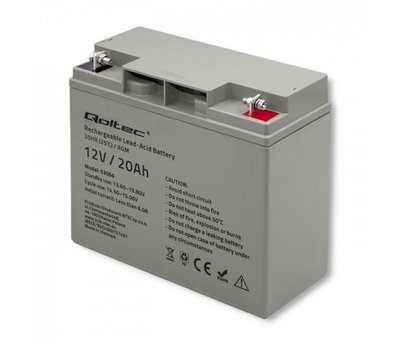 Акумуляторна батарея AGM Qoltec QLT1220B, Grey Case, 12V 20.0Ah ( 181 х 77 х 167 ) Q2 U_29567 фото