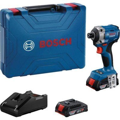 Акумуляторний безщітковий ударний гайковерт Bosch GDR 18V-215 + (2x18V 2.0Ah + 1хGAL 18V-20 + Кейс) 06019N2022 фото