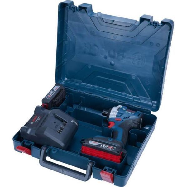 Акумуляторний безщітковий ударний гайковерт Bosch GDR 18V-215 + (2x18V 2.0Ah + 1хGAL 18V-20 + Кейс) 06019N2022 фото