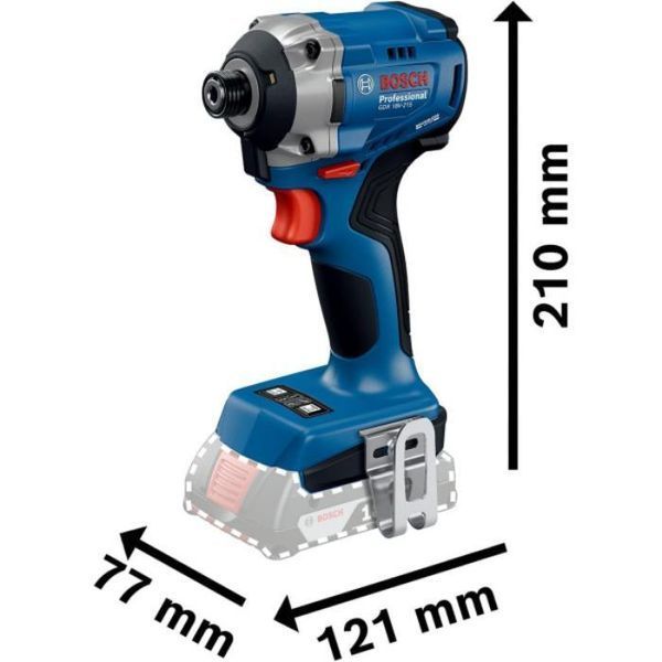 Акумуляторний безщітковий ударний гайковерт Bosch GDR 18V-215 + (2x18V 2.0Ah + 1хGAL 18V-20 + Кейс) 06019N2022 фото
