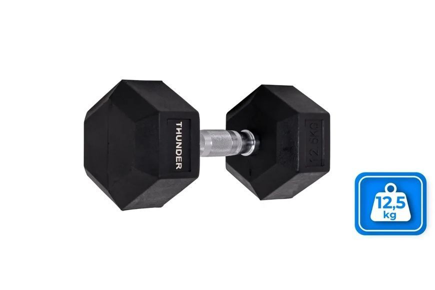 Гантель шестигранна 12,5 кг THUNDER HEXAGONAL-DUMBBELLS-12,5K HEXAGONAL-DUMBBELLS-12,5K фото