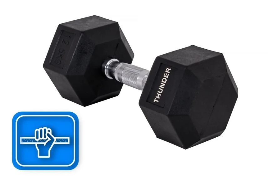 Гантель шестигранна 12,5 кг THUNDER HEXAGONAL-DUMBBELLS-12,5K HEXAGONAL-DUMBBELLS-12,5K фото