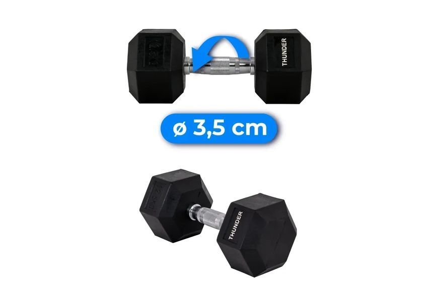 Гантель шестигранна 12,5 кг THUNDER HEXAGONAL-DUMBBELLS-12,5K HEXAGONAL-DUMBBELLS-12,5K фото