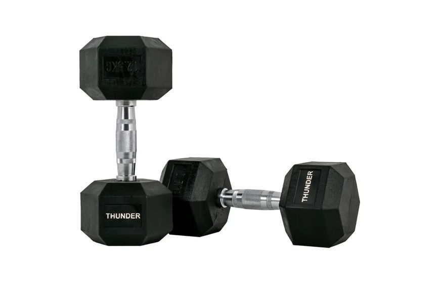 Гантель шестигранна 12,5 кг THUNDER HEXAGONAL-DUMBBELLS-12,5K HEXAGONAL-DUMBBELLS-12,5K фото