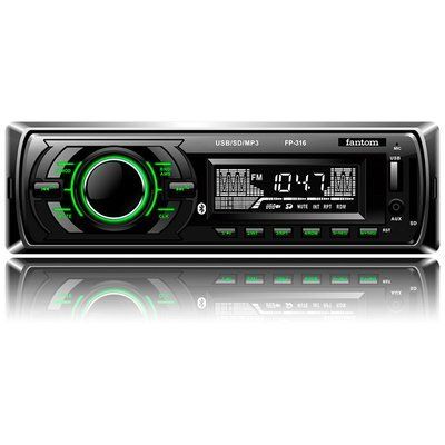 Автомагнітола FANTOM FP-316 Black/Green 56807 фото