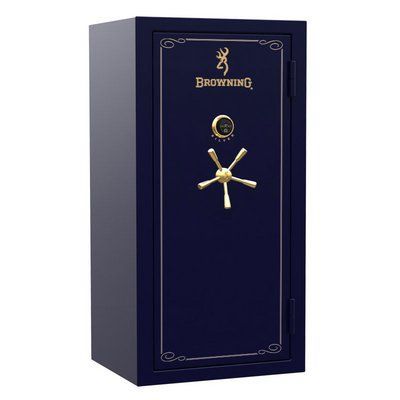 Сейф BROWNING "Silver" 153x79x65 сапфір, золоті ручки, ел.замок SR33-BLU-GLD-E-B фото
