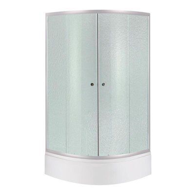 Душова кабіна Latwa SC90x90.SAT.MID.FR полукругла, скло Frost 4 мм + Душовий піддон KAPIELKA ST90x90x26, з SD00050781 фото