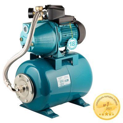 Станція 1.1кВт Hmax 55м Qmax 60л/хв (самовсмоктуючий насос) 24л Україна AQUATICA JETa100A5/UA (775093/24) 775093/24 фото