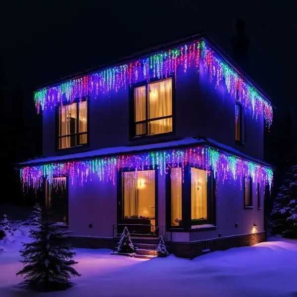 Вулична гірлянда Бахрома 25 м 405 LED гірлянда штора білий провід Багатобарвність 25MWML Garlando 25MWML 25MWML фото