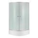 Душова кабіна Latwa SC90x90.SAT.MID.FR полукругла, скло Frost 4 мм + Душовий піддон KAPIELKA ST90x90x26, з SD00050781 фото 1