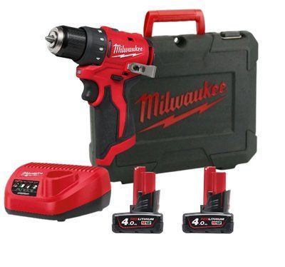 Дриль-шуруповерт з ударом акумуляторний безщітковий MILWAUKEE, M12 BLPDRC-402С, 40Нм (зарядний пристрій С12 С, 2 акумулятори М12 4933500424 фото