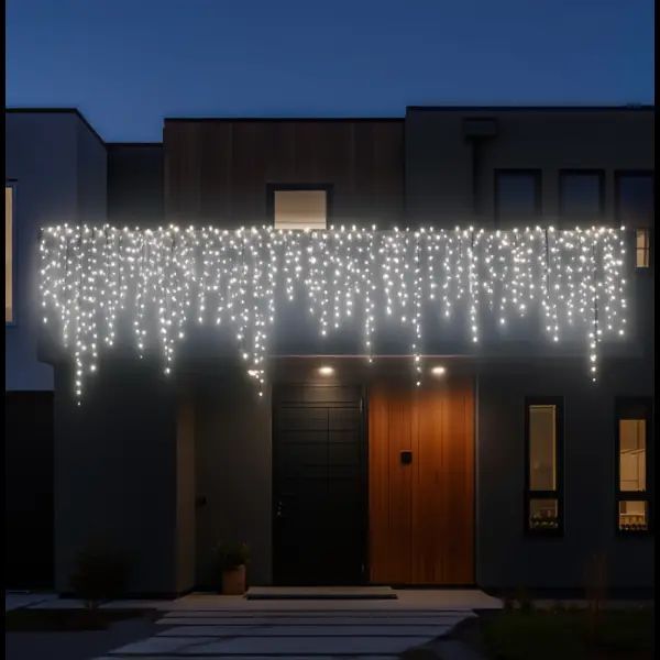 Вулична гірлянда Бахрома 25 м 405 LED чорний провід Білий 25MBW Garlando 25MBW 25MBW фото