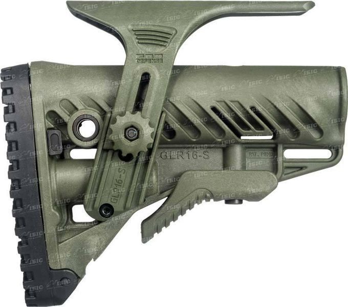 Приклад FAB Defense GLR-16 CP з регульованою щокою для AR15/M16. Olive 2410.00.78 фото