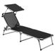 Ліжко розкладне Bo-Camp Sun Lounger With Sunscreen 5 Positions Black (1304460) DAS301465 фото 1