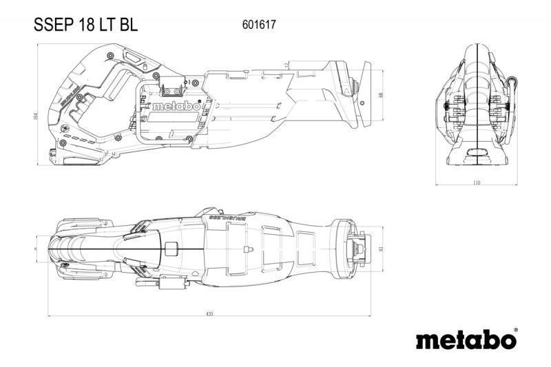 Акумуляторна шабельна пила Metabo SSEP 18 LT BL каркас 601617850 601617850 фото
