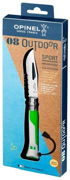 Нож Opinel №8 Outdoor Fluo Green 204.66.42 фото