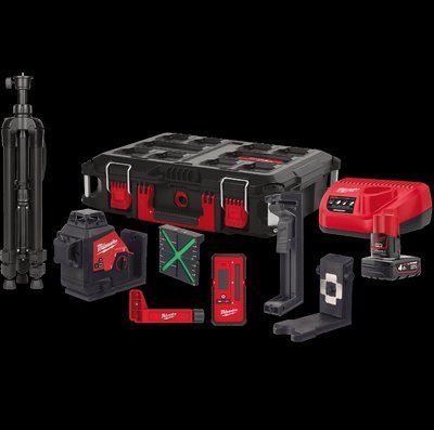 Нівелір лазерний 3D акумуляторний MILWAUKEE, M12 3PLKIT-401P (360 градусів, зелений промінь) (заміна на 4933499379) 4933478960 фото