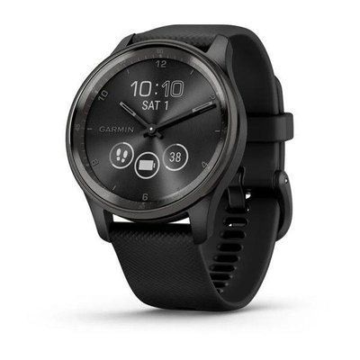 Гібридний смарт-годинник Garmin vivomove Trend Black із силіконовим ремінцем 010-02665-00 010-02665-00 фото