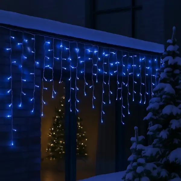 Вулична гірлянда Бахрома 12 м 200 LED білий провід Синій 12MWBL Garlando 12MWBL 12MWBL фото